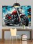 Kırmızı Motosiklet Güç Hız Dekoratif Kanvas - Mdf Ahşap Tablo 5
