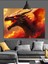 Öfkeli Ateş Saçan Ejderha Dekoratif Kanvas - Mdf Ahşap Tablo 2