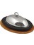 Oval Servis Tepsisi, Dökme Demirden, Kapaklı ve Ahşap Kaplamalı, 32 x 23 cm 1