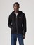 Erkek Siyah Kapüşonlu Fermuarlı Sweatshirt A4915-0001 1