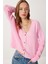 Yumuşak Dokulu Düğmeli Triko Hırka LCI0048 Pembe 1