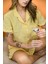 %100 Pamuk Müslin Kadın Şortlu Pijama & Ev Giyim Takımı – Sarı 1