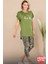 Lady Yeşil Desenli Kapri Pijama Takımı 2