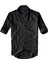Slim Fit %100 Pamuk Kumaş Hakim Yaka Uzun Kol Gömlek--düz Siyah-- 2