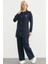 Çıtçıtlı Tunik Boy Eşofman Takım - Lacivert 5