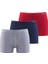 Erkek Boxer 3lü Paket Tender Cotton 9670 - Gri Lacivert Kırmızı 2