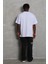 Unisex Oversize Düz Bisiklet Yaka T-Shirt - Beyaz 2
