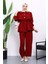Bordo Double Krep Tunik Pantolonlu Takım 1