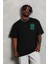 Unisex Oversize Baskılı Bisiklet Yaka T-Shirt - Siyah 2