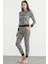Leopar Desenli Pijama Takım - Ekru 4