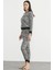 Leopar Desenli Pijama Takım - Ekru 5