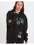 Siyah Kadın Baskılı Kapüşonlu Sweatshirt 2