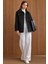 Gömlek Yaka Kuşak Detaylı Oversize Kısa Kaban SİYAH 3155 12
