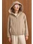 Kapüşonlu Beli Lastikli Oversize Kısa Kaban TAŞ 3162 10