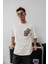 Erkek Baskılı Oversize T-Shirt - Beyaz 1