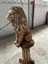 Dekoratif 53CM Eskitme Kahverengi Sütun ve Aslan Set Heykel Ev Balkon Bahçe Dekorasyon Bohem Biblo 4