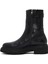 Kadın Siyah Fermuarlı Kalın Tabanlı Deri Bot 25WFD185318 2
