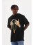 Unisex Baskılı Oversize T-Shirt - Siyah 5