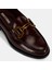 Kadın Bordo Metal Toka Aksesuarlı Rugan Loafer 6