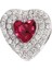 Kadın Kırmızı Kalp Detay Taşlı Gümüş Charm 1