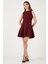 Pamuklu Regular Fit Bisiklet Yaka Düğme Detaylı A Kesim Mini Elbise Bayan Elbise 6525687 1