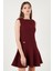 Pamuklu Regular Fit Bisiklet Yaka Düğme Detaylı A Kesim Mini Elbise Bayan Elbise 6525687 5