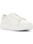 Erkek Beyaz Bağcıklı Kalın Tabanlı Deri Sneaker 25WFD8240FT 6