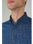 Uzun Kollu Lacivert Denim Desenli Erkek Gömlek GMJEAN252170_D39 3