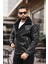 Premium Içi Komple Kürklü Biker Deri Mont 1
