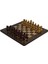 Gifthome Metal Satranç Takımı/Seti; Küçük, Klasik, Şimşir Taş ve Ceviz Düz Masif Satranç Tahtası 1