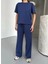 Osy Modal Yumuşak Dokulu Kumaş Kısa Kollu Bluz Rahat Pantalon Ikili Takım- Lacivert 5