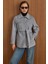 Gömlek Yaka Kuşak Detaylı Oversize Kısa Kaban AÇIK GRİ 3155 10