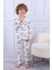 103 Erkek Çocuk Uzun Kollu Gömlek Pijama Takım-Beyaz 6