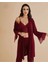 Kadın Penye Bordo Bralet&gecelik&sabahlık 4'lü Takım Kutulu Set W5.5.3.2dkukchss 2