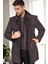 PLT9335 Dewberry Erkek Palto-Diagonal Siyah-Antrasit 1