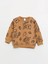 Lcw Baby Kahverengi Bisiklet Yaka Baskılı Erkek Bebek Sweatshirt ve Eşofman Alt 2'li 2