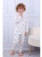 105 Erkek Çocuk Uzun Kollu Bisiklet Yaka Pijama Takım-Beyaz 3