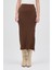 Kahve Likralı Uzun Lastik Bel Etek 8157A 3