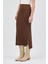 Kahve Likralı Uzun Lastik Bel Etek 8157A 4