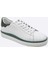 Hakiki Deri Sneaker Erkek Ayakkabı Beyaz Yeşil 9842 1