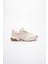 Kadın Sneaker File Baskılı Kalın Tabanlı Bej Rivex 2