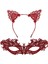 Şık Kırmızı Dantel Maske ve Taç Seti 5 No – Maskeli Balo &amp; Özel Etkinlikler 2