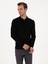 Erkek Siyah Slim Fit Yün Karışımlı Polo Yaka Basic Triko Kazak 50315267-VR046 3