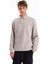 Polo Yaka Düz Koyu Bej Erkek Sweatshırt J5WM-SWT7223 1