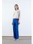 Gerbina Yüksek Bel Bol Paça Pantolon Saks 2