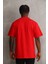 Unisex Baskılı Oversize T-Shirt - Kırmızı 2