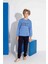 Tarık 10-15 Yaş Erkek Çocuk One Baskılı Interlok Pijama Takımı 4113320 - Mavi 1