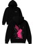 Kanatlı Ayak Tasarım Baskılı Oversize Siyah Kapüşonlu Sweatshirt 1