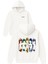 5 Kahraman Tasarım Baskılı Oversize Beyaz Kapüşonlu Sweatshirt 1