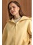 Kapüşonlu Beli Lastikli Oversize Kısa Kaban SARI 3162 13